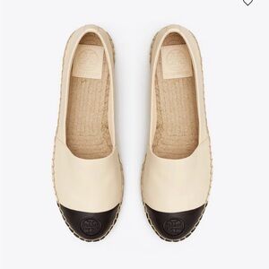 Tory Burch Cream and Black Flats